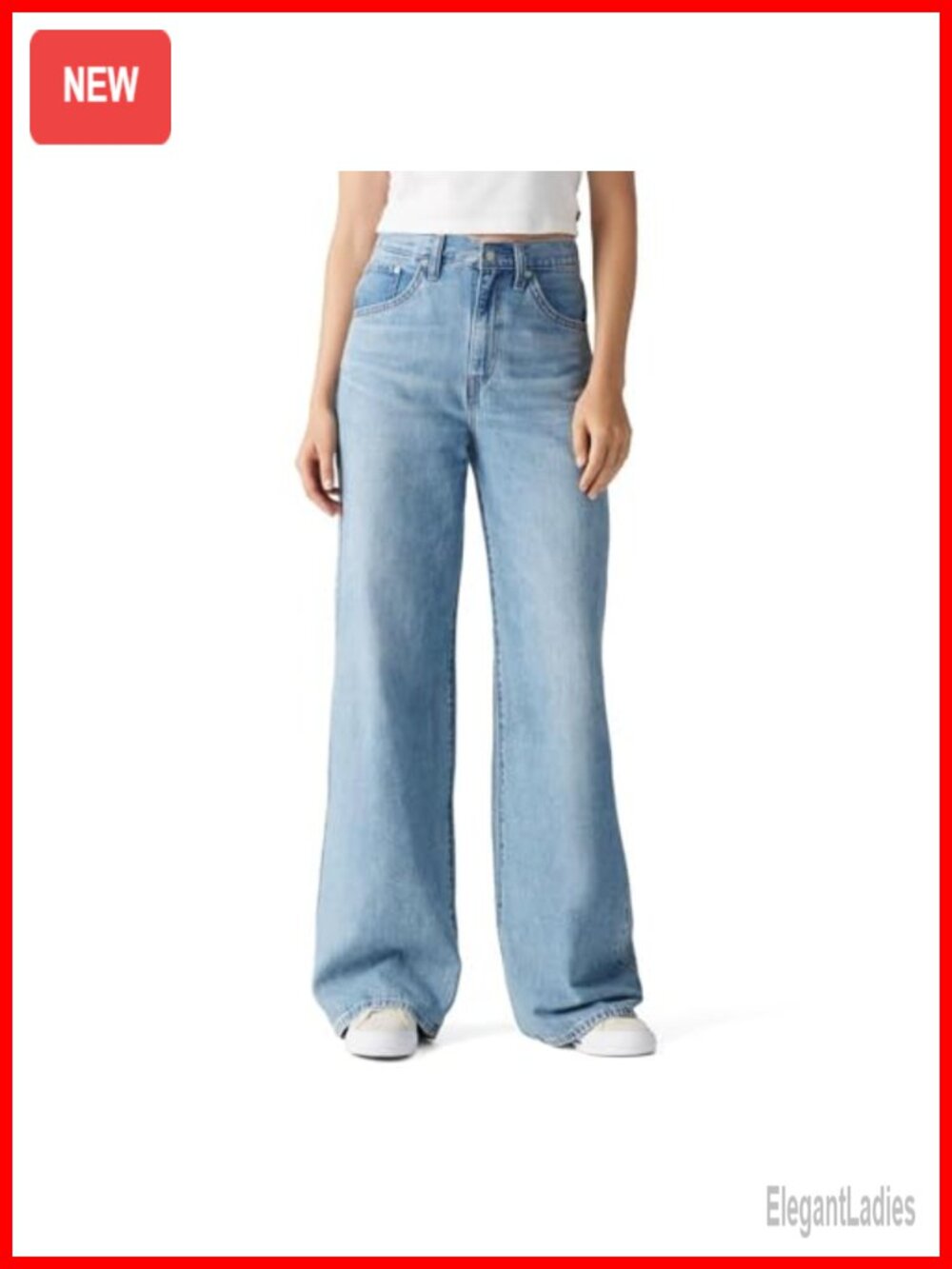 Levi's Women's Cinch Baggy Jeans - High Rise Wide Leg Straight, Non-Stretch